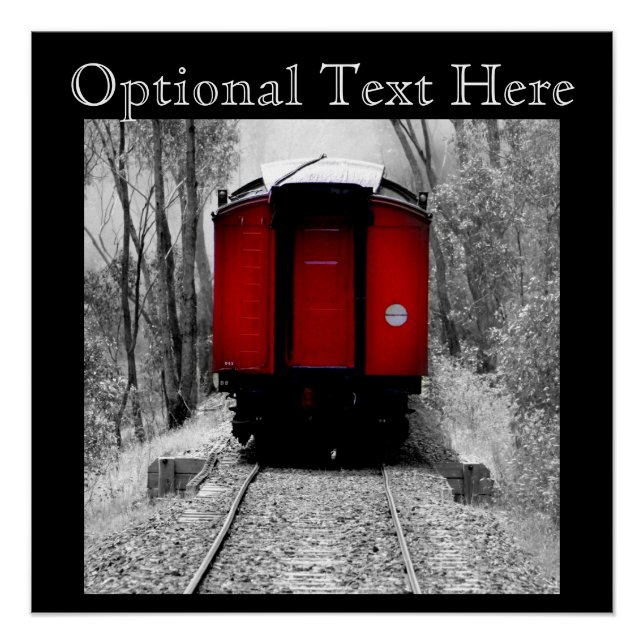 Old Fashioned Red Steam Train Poster (Front)