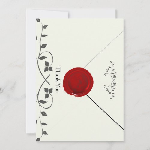 Old_Fashioned Red Wax Seal Letter Thank You Card