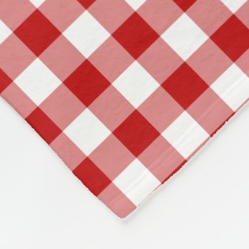 Old Fashioned Red & White Gingham Checked Pattern Fleece Blanket by DesignedwithTLC at Zazzle