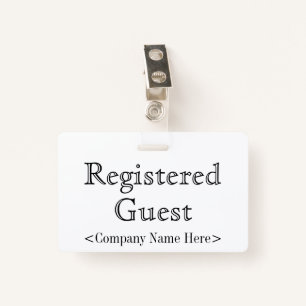 Old Fashioned "Registered Guest" Badge