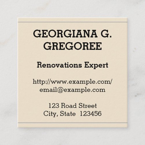 Old Fashioned Renovations Expert Business Card