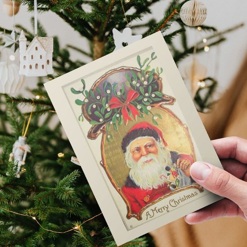 Old Fashioned Retro Christmas Santa Claus Amela Holiday Postcard