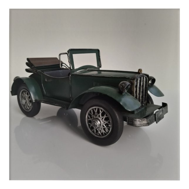 old-fashioned retro convertible car acrylic print (Front)