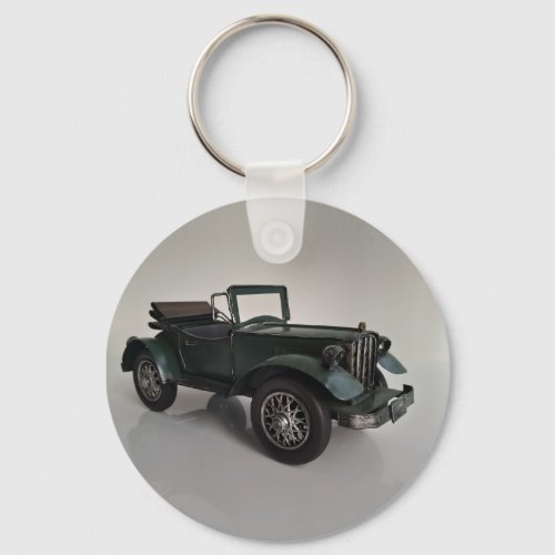 old_fashioned retro style convertible car keychain