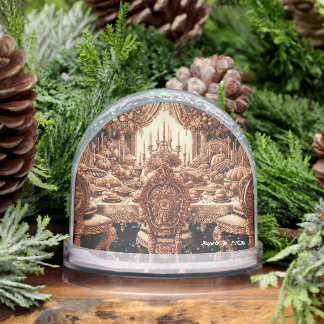 Old Fashioned Retro Thanksgiving/Christmas Snow Globe