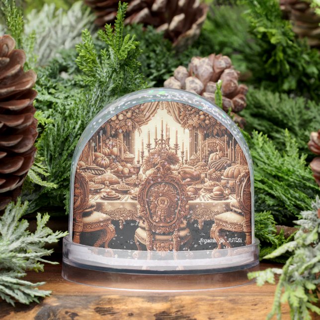Old Fashioned Retro Thanksgiving/Christmas Snow Globe (Winter)