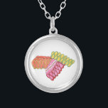 Old-Fashioned Ribbon Candy Christmas Necklace<br><div class="desc">Necklace features an original marker illustration of delicious colorful old-fashioned ribbon candy. Perfect as a Christmas stocking stuffer!</div>