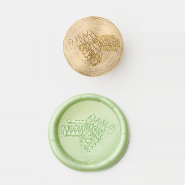 Old Fashioned Ribbon Candy Christmas Party Wax Seal Stamp (Stamped)
