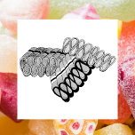 Old Fashioned Ribbon Candy Christmas Sweet Shop Rubber Stamp<br><div class="desc">Rubber stamp features an original illustration of old-fashioned ribbon candy. Great for Christmas crafting! This design is also available on other products. Lots of additional illustrations are also available from this shop. Don't see what you're looking for? Need help with customization? Contact Rebecca to have something designed just for you....</div>