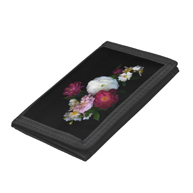 Old Fashioned Rose Flowers Floral Wallet