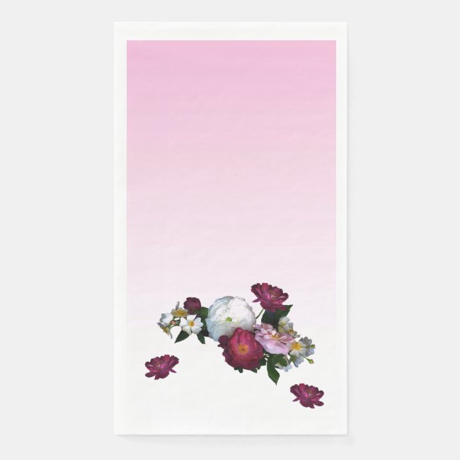 Old Fashioned Rose Flowers Paper Guest Towel