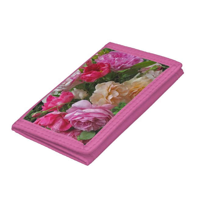 Old Fashioned Roses Garden Flowers Wallet