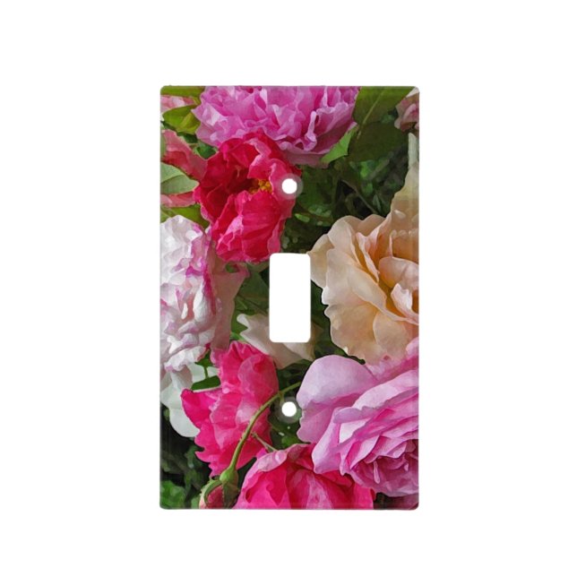 Old Fashioned Roses Light Switch Cover (Front)