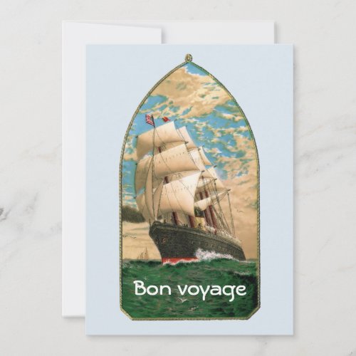 Old Fashioned Sailing Ship Bon Voyage Invitation
