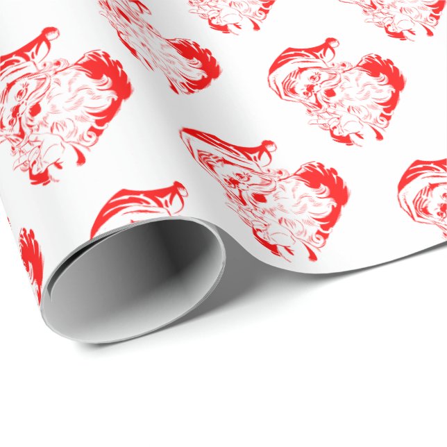 Old Fashioned Santa Christmas Wrapping Paper (Roll Corner)