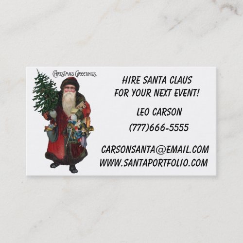 Old Fashioned Santa Claus Business Cards for Santa