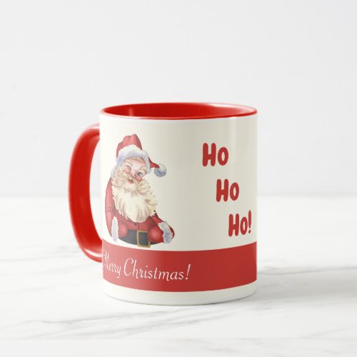 Old Fashioned Santa Claus Ho Ho Ho Merry Christmas Mug