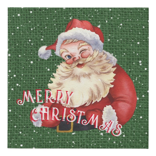 Old Fashioned Santa Claus   Merry Christmas  Faux Canvas Print (Front)