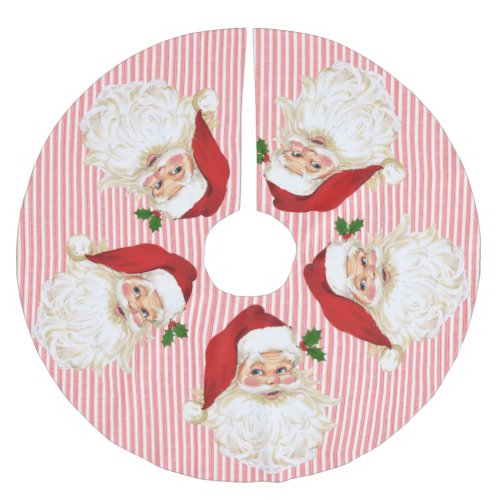 Old Fashioned Santa Claus  Stripe Brushed Polyester Tree Skirt