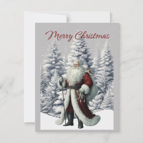 Old Fashioned Santa Merry Christmas card