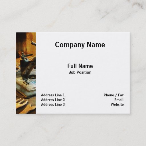 Customizable Old-Fashioned Sewing Machine Business Card