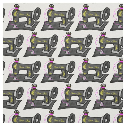 Old-Fashioned Sewing Machine Printed Fabric | Zazzle