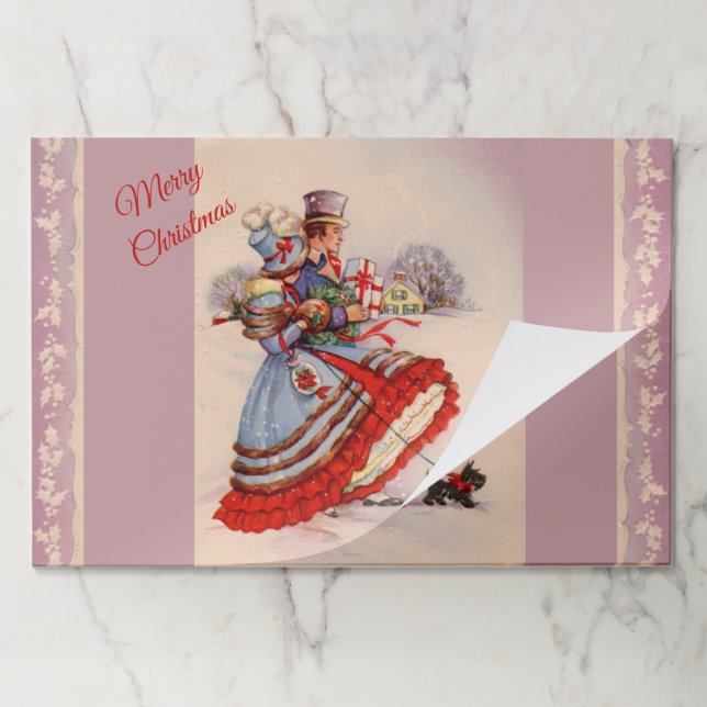 Old Fashioned Shopping Christmas Placemat (Folded)