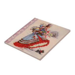Old Fashioned Shopping Christmas Tile