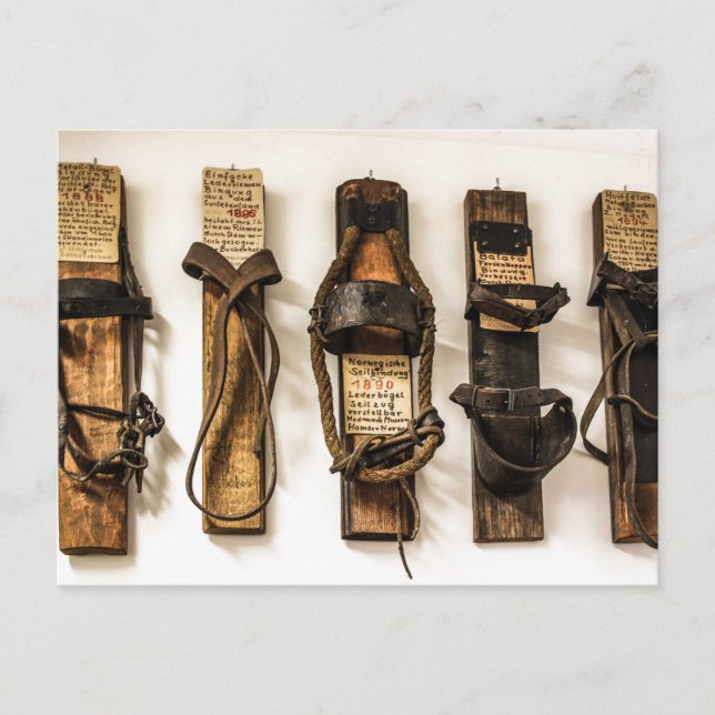 Old Fashioned Ski Time Postcard (Front)