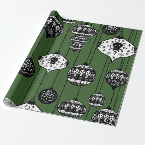 Old Fashioned Skull Ornament Wrapping Paper