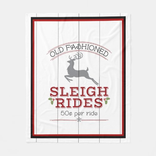 Old Fashioned Sleigh Rides Christmas Fleece Blanket