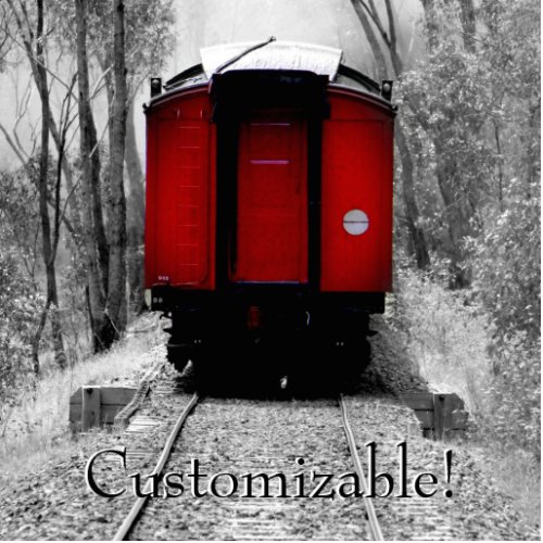 Old Fashioned Steam Train with Red Caboose Statuette