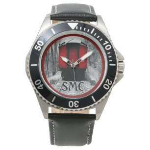 Old Fashioned Steam Train with Red Caboose Watch