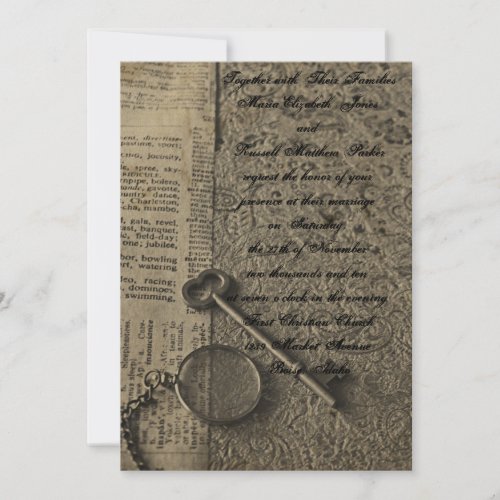Old Fashioned Steampunk Wedding Invitations