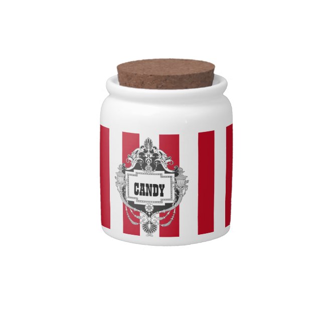 Old Fashioned Striped Candy Jar (Front)