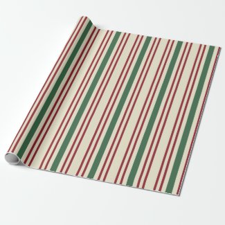 Old Fashioned Striped Christmas Wrapping Paper