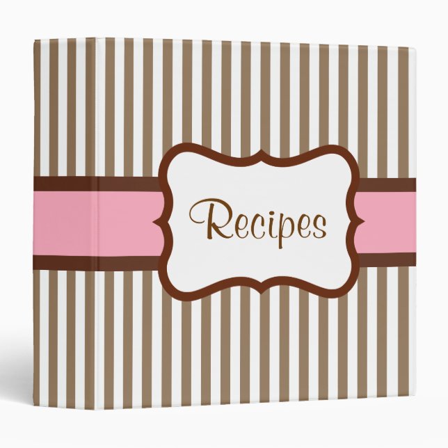 Old Fashioned Striped Recipe Binder (Front/Spine)