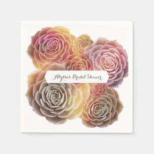 Old Fashioned Succulents Bridal Shower Paper Napkins