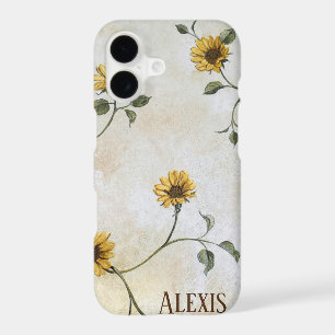 old-fashioned sunflower pattern iPhone 17 case
