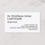 [ Thumbnail: Old Fashioned Supervisor Business Card ]