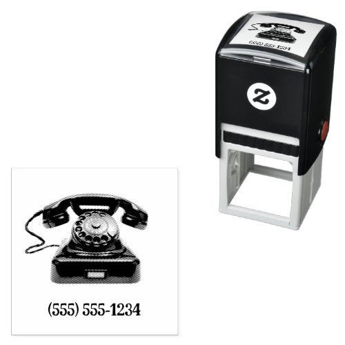 Old Fashioned Telephone Number Custom Self_inking Stamp