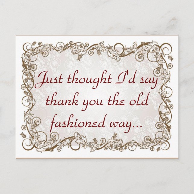 Old fashioned thank you postcard (Front)