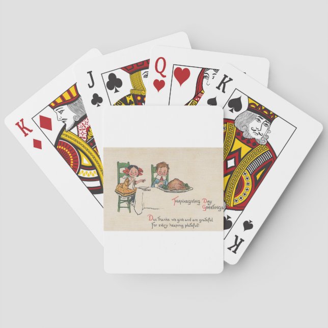 old fashioned thanksgiving poker cards (Back)