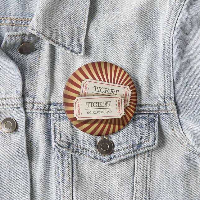 Old Fashioned Ticket Stub Carnival Theme Button (Creator Uploaded)
