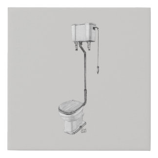 Old Fashioned Toilet - Pencil Drawing Print