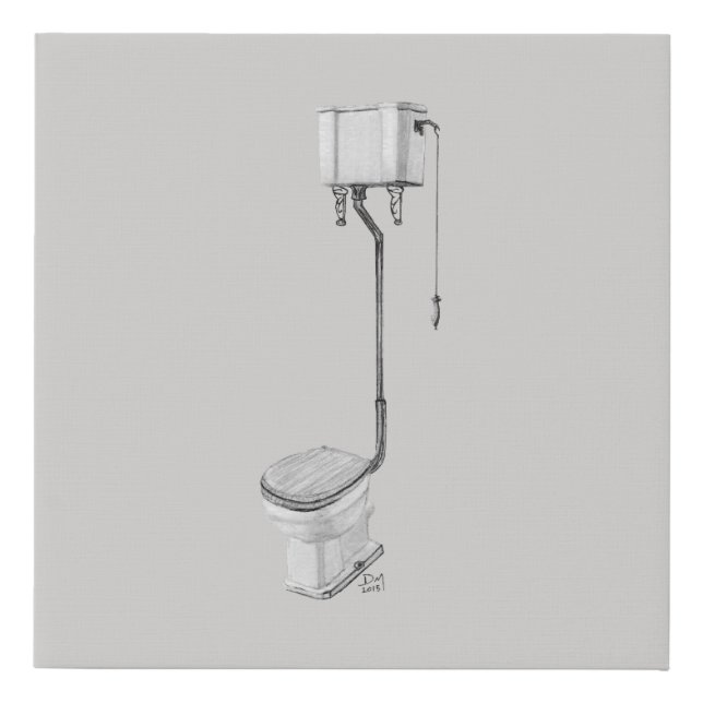 Old Fashioned Toilet - Pencil Drawing Print (Front)