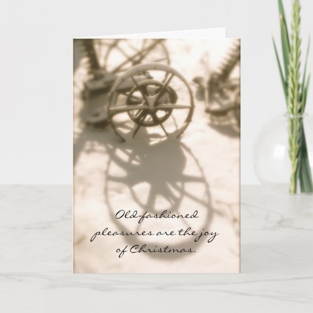Old Fashioned Tractor Christmas Memories Holiday Card (Front)