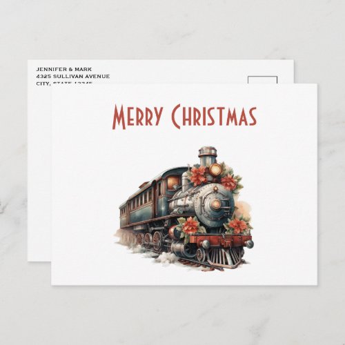 Old_Fashioned Train Retro Christmas Holiday