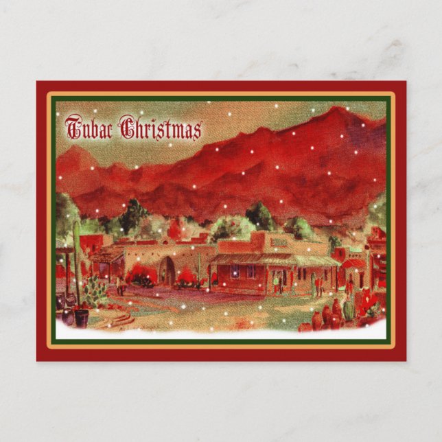 Old Fashioned Tubac Christmas  Postcard (Front)