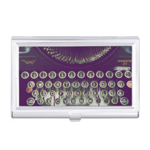 old fashioned typewriter case for business cards